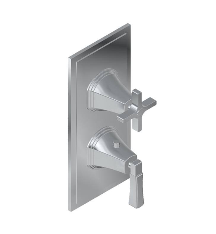 Polished Chrome Two Hole Vertical Thermostatic Valve Trim Plate Q968