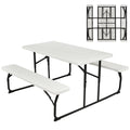 Folding Picnic Table Bench Set Grey O778383