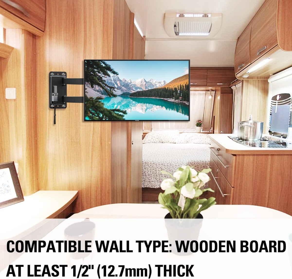 Full Motion Lockable RV TV Mount for 17-43 inch TV, VESA 200mm, 44 lbs, Pack of 2 L8763