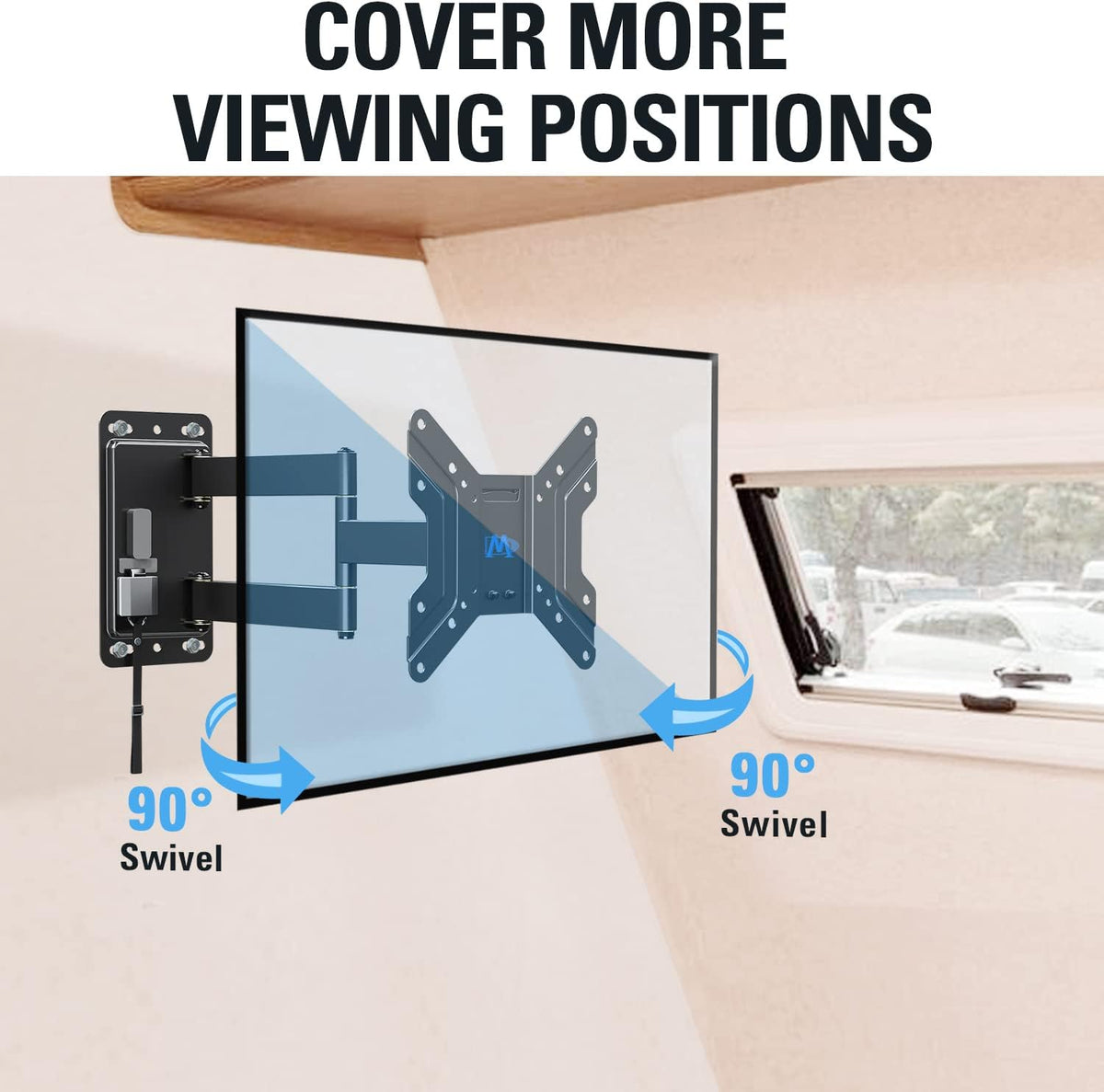 Full Motion Lockable RV TV Mount for 17-43 inch TV, VESA 200mm, 44 lbs, Pack of 2 L8763
