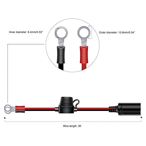 Female Cigarette Lighter Adapter Extension Charge Cable Y870011