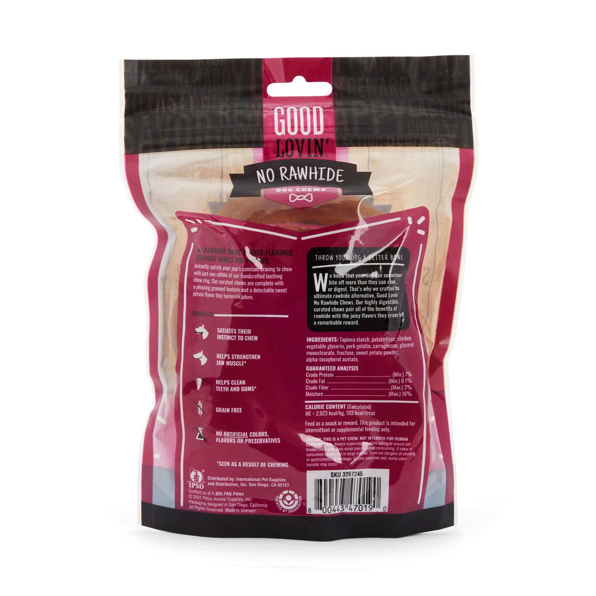 Sweet Potato Flavor Pup Ring Dog Chew F934082