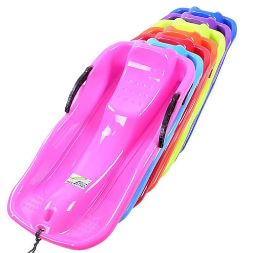 Plastic Toboggan Snow Sled with Pull Rope and Handles S3765