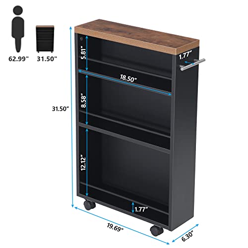 Slim 4-Tier Rolling Storage Cart with Handle A71256