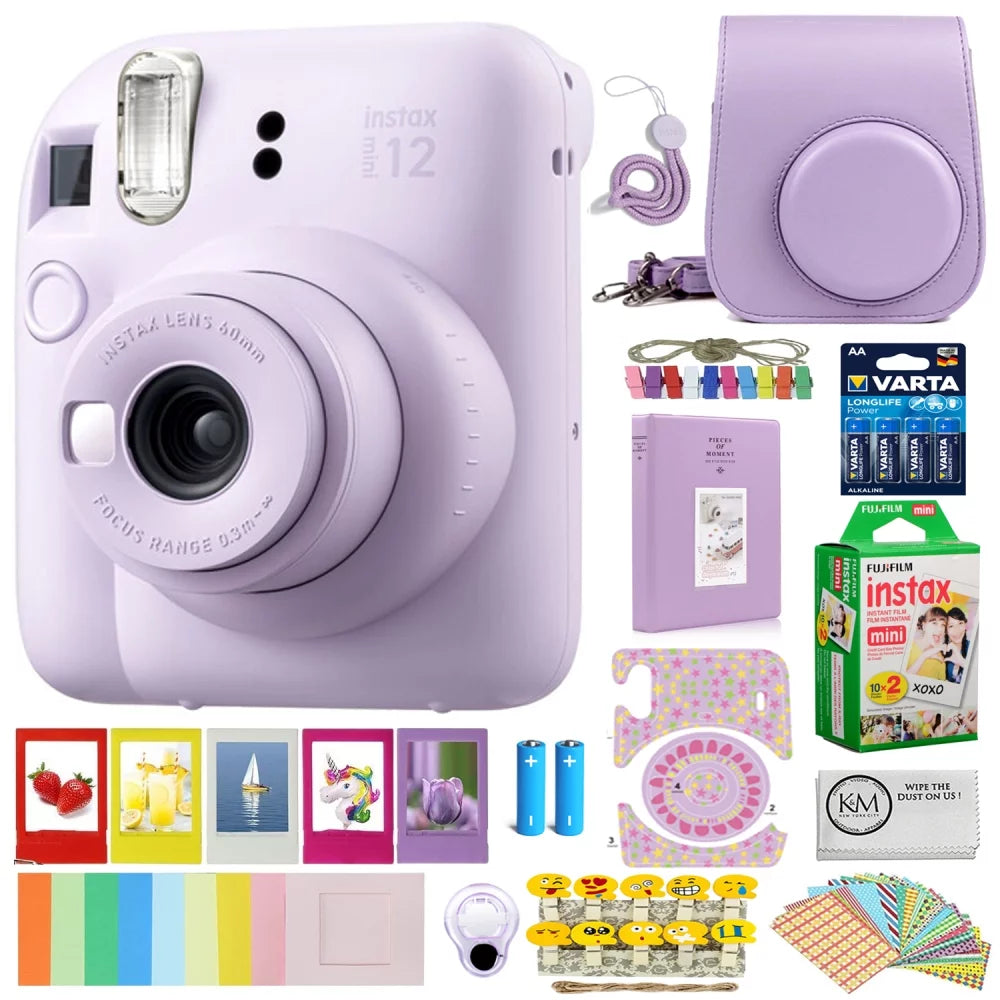 Lilac Purple Instant Film Camera with Instant Film Q889602