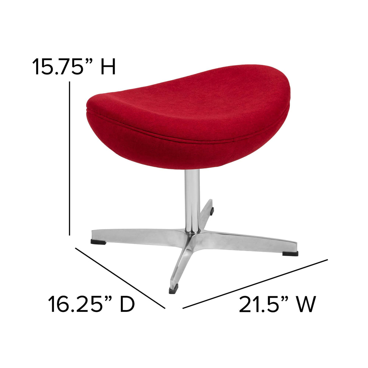 Red Fabric Saddle Wing Ottoman Z1349