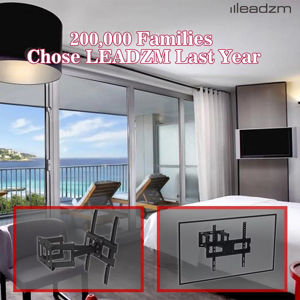 26-55" Black Swivel TV Wall Mount Bracket E467