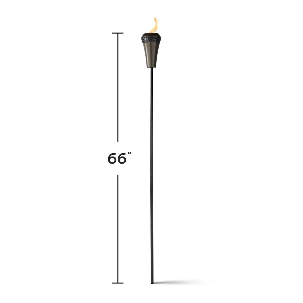 2-Pack 66 inch Outdoor Tiki Torch Metal Brown N20104