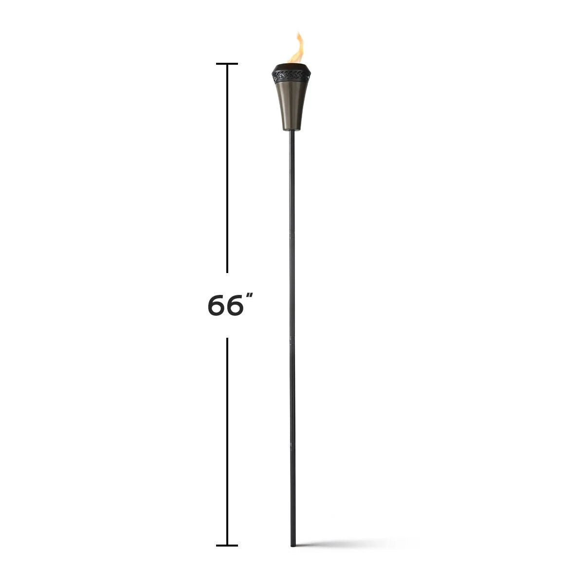 2-Pack 66 inch Outdoor Tiki Torch Metal Brown N20104