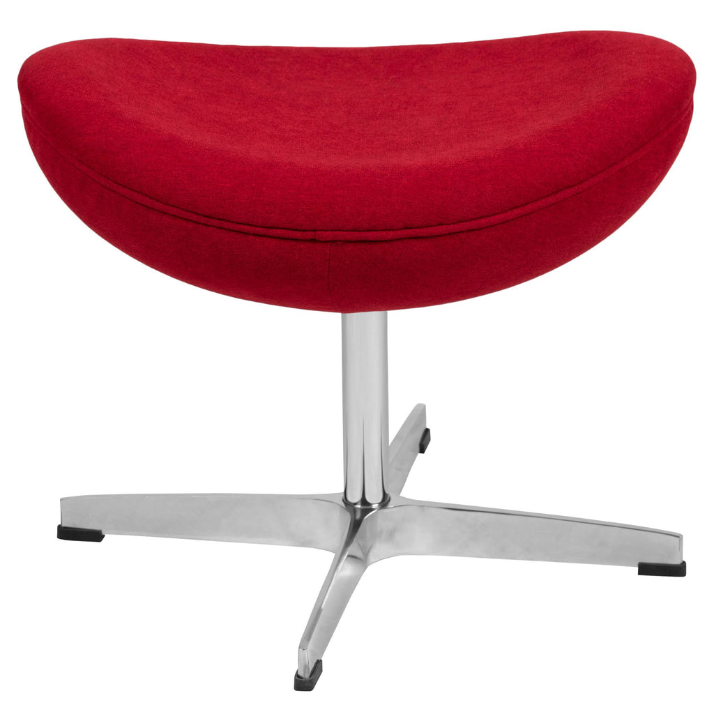 Red Fabric Saddle Wing Ottoman Z1349