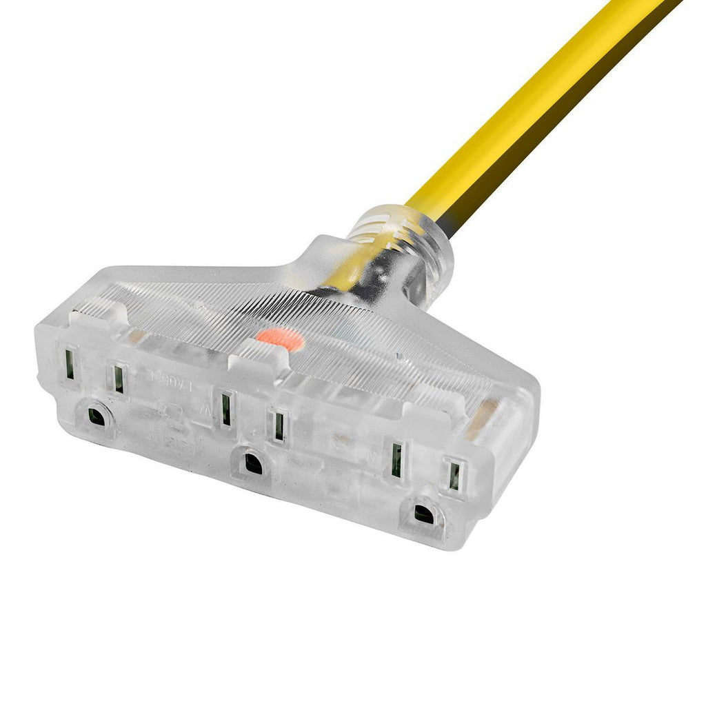 50 ft. 12/3 Gauge Multiple Outlet Extension Cord with Indicator Light, Yellow, Black M703772