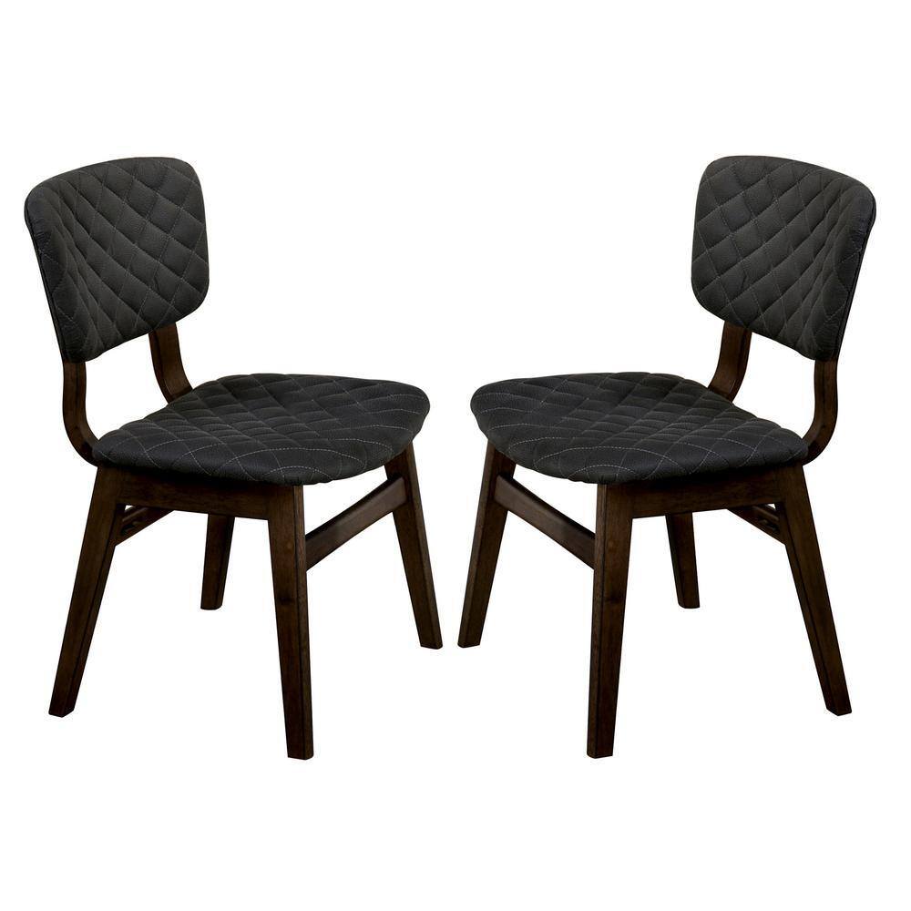 Set of 2 Solid Wood Side Chairs with Fabric Seat F816