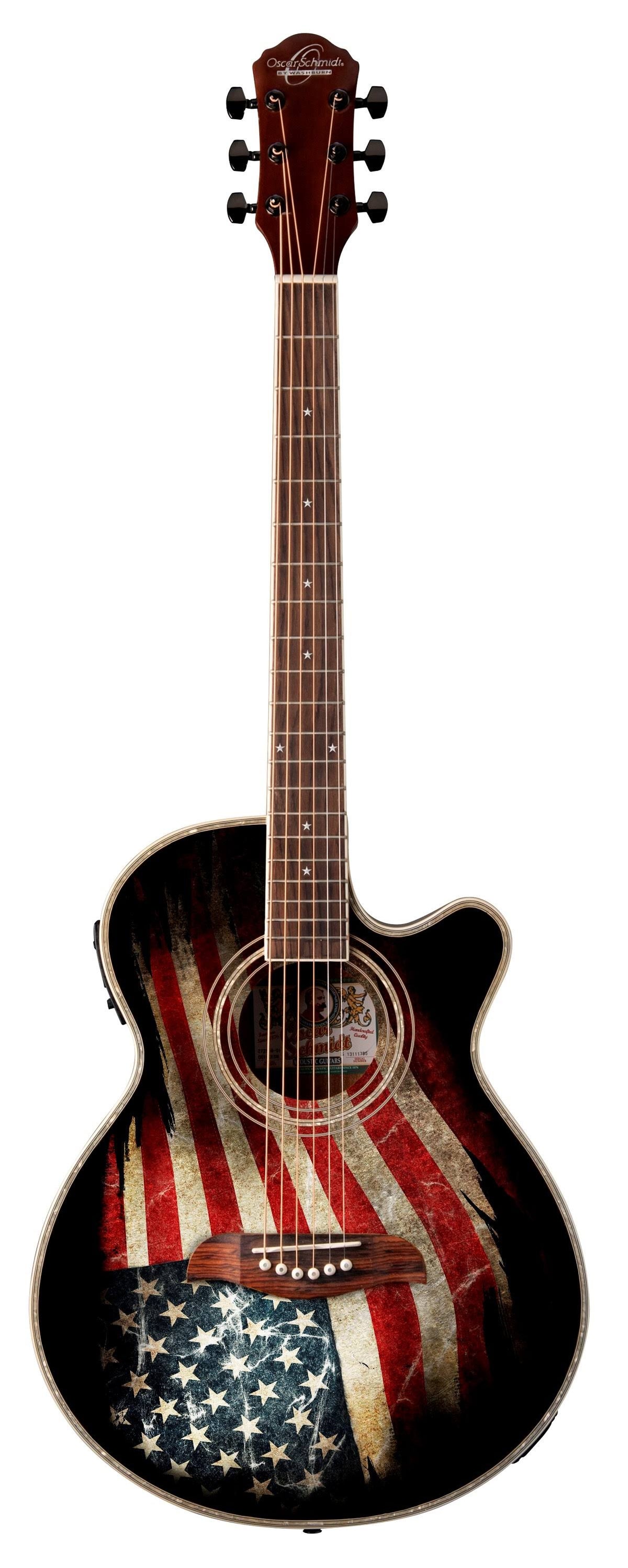 American Flag Acoustic-Electric Guitar T431
