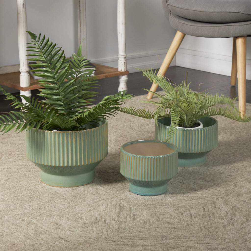 Green Ceramic Planter, 3 Count G347712