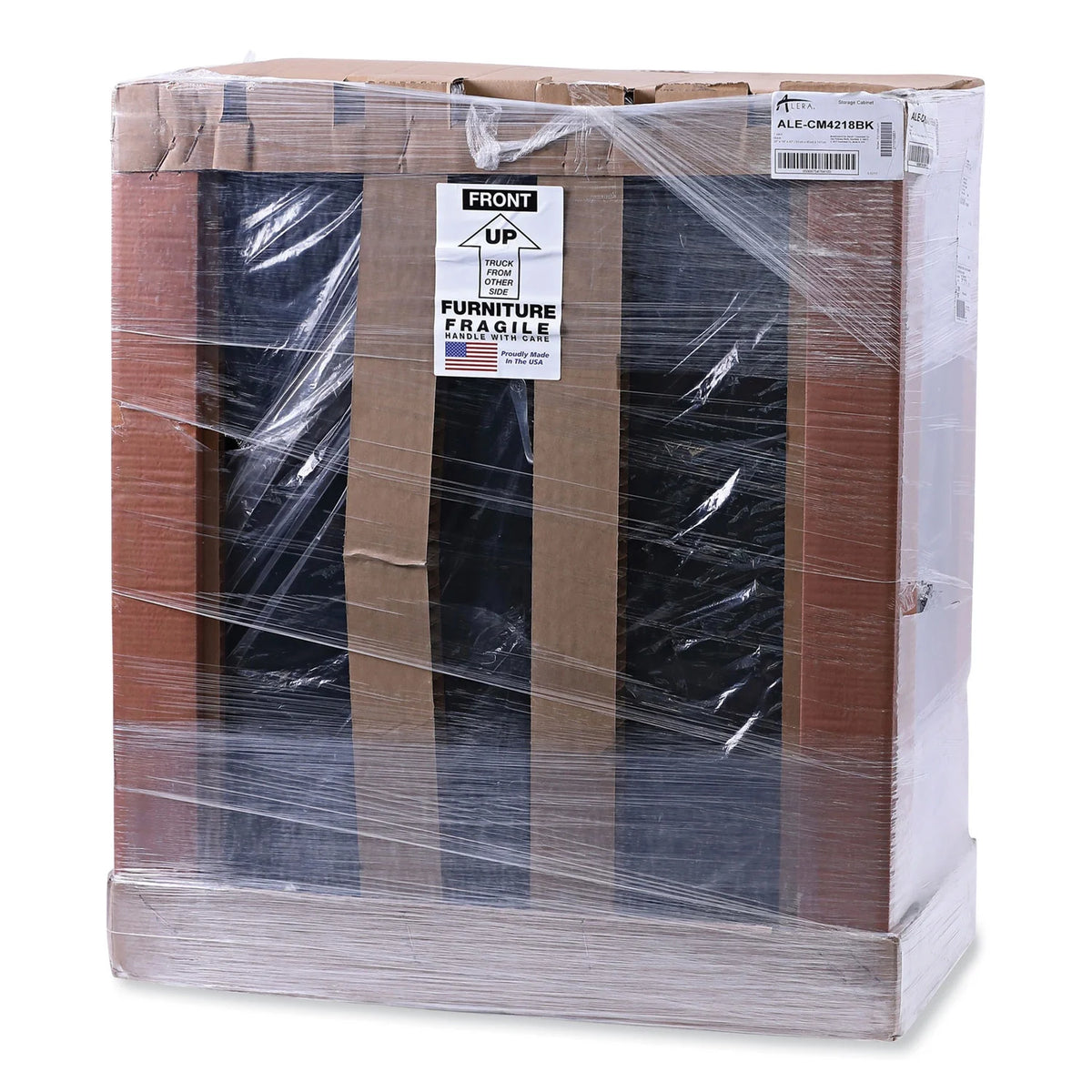 Black Heavy-Duty Welded Storage Cabinet with Two Adjustable Shelves Q34507