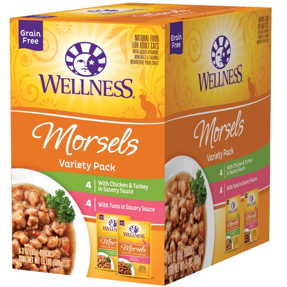 Natural Grain Free Wet Cat Food Morsels Variety Pack W9792