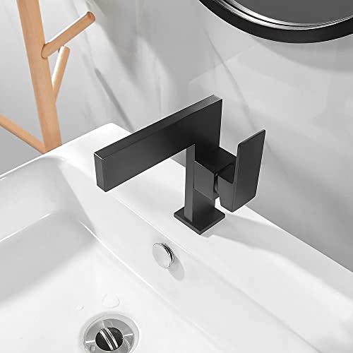 Matte Black Ultra-Thin Waterfall Bathroom Faucet U222141