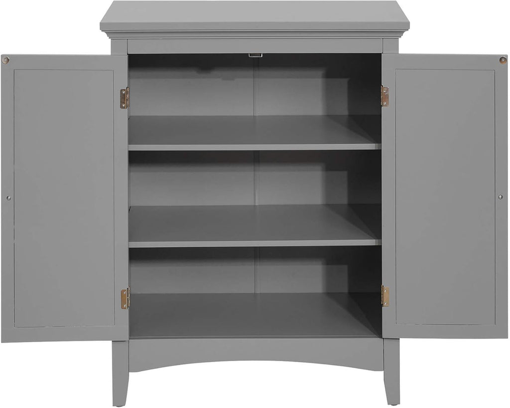 Grey Freestanding Floor Cabinet with 2 Shutter Doors O575