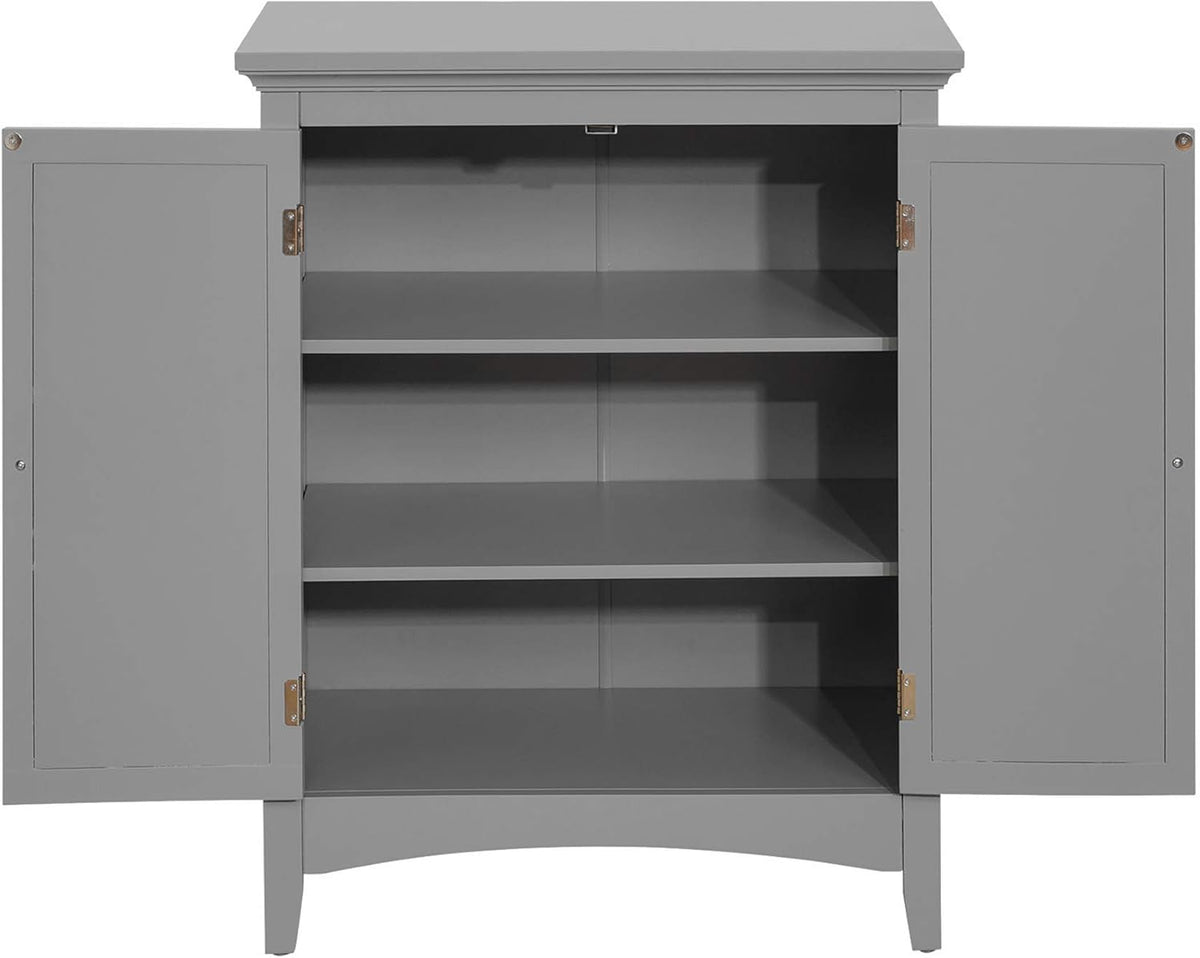 Grey Freestanding Floor Cabinet with 2 Shutter Doors O575