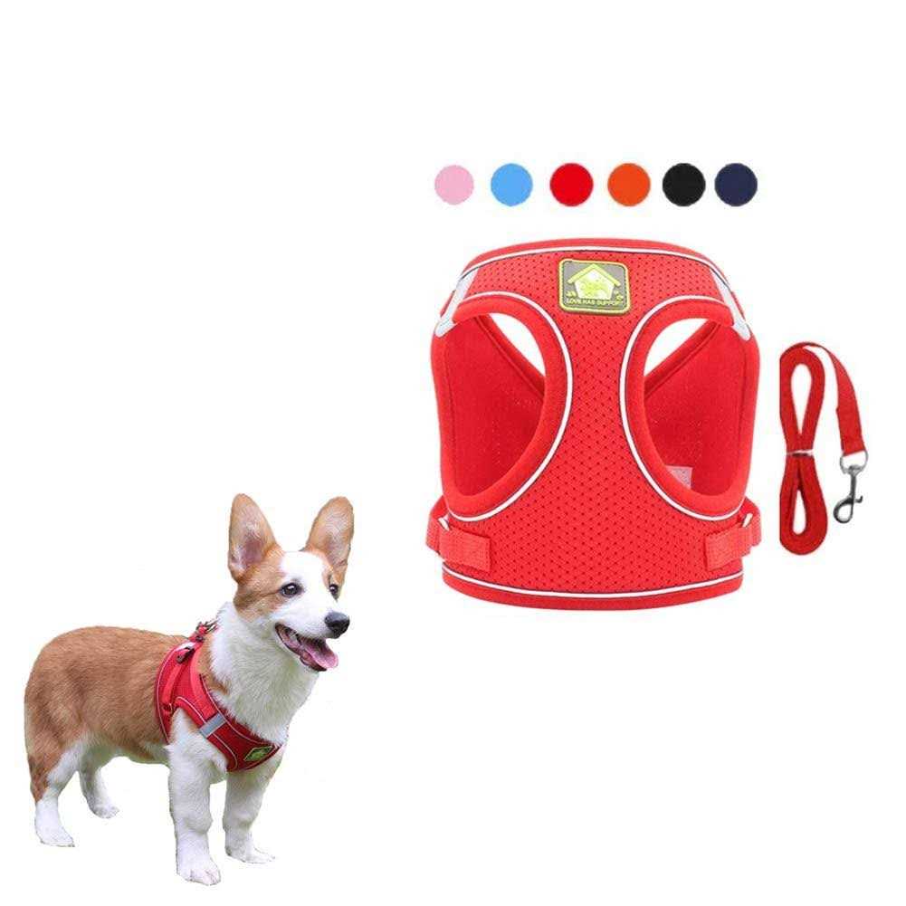No-Pull Soft Mesh Reflective Adjustable Dog Harness and Leash Set L8322