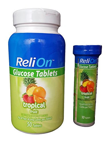 Glucose 50 Tablets with On-The-Go Tube 10 Tablets Tropical Fruit N750