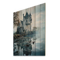 Natural Pine Wood Cityscapes Print A4698