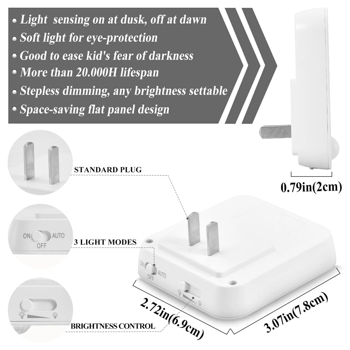 LED Motion Sensor Night Light 2 Pack I3275