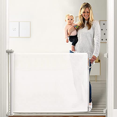 Black 41" Tall Retractable Mesh Baby Gate L389