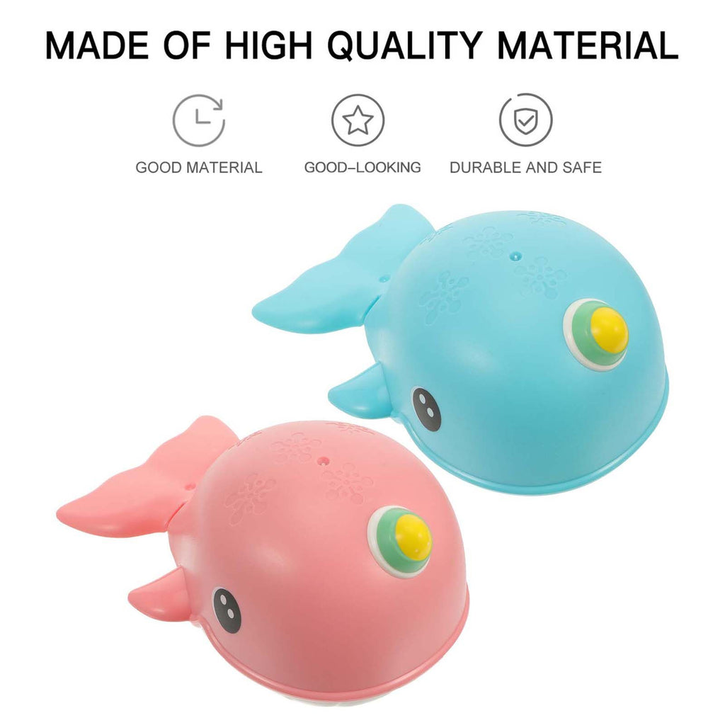 2 Pcs Whale Toy Baby Tub Wind up Bathtub Clockwork Childrens U7244