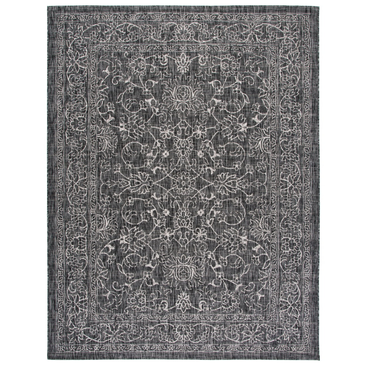 Black Ivory Round Indoor/Outdoor Area Rug J310