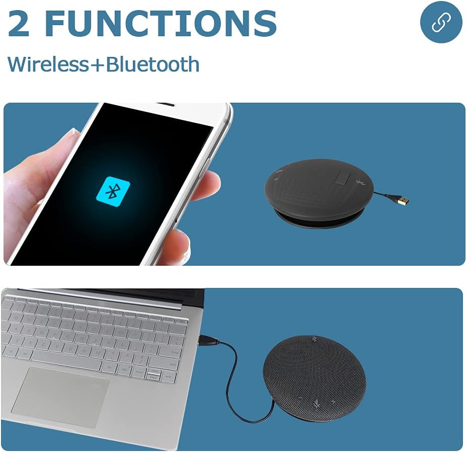 Wireless Bluetooth USB Conference Room Omnidirectional Microphone Speaker X5977