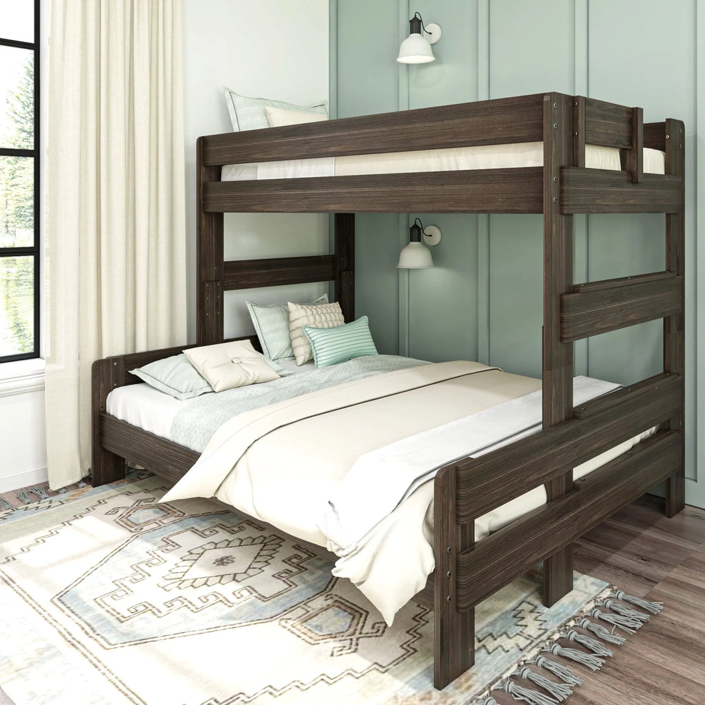 Barnwood Brown Twin XL Over Queen Platform Bunk Bed C12736
