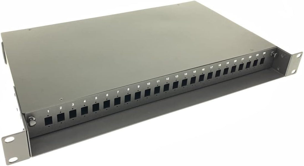 1U 19 24 Port SC Simplex/LC Duplex Fiber Optic Rack Mount Patch Panel Aluminum Alloy Pack of 2 T88893