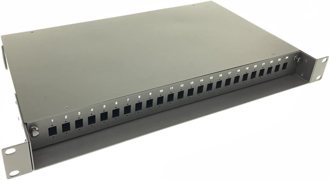 1U 19 24 Port SC Simplex/LC Duplex Fiber Optic Rack Mount Patch Panel Aluminum Alloy Pack of 2 T88893