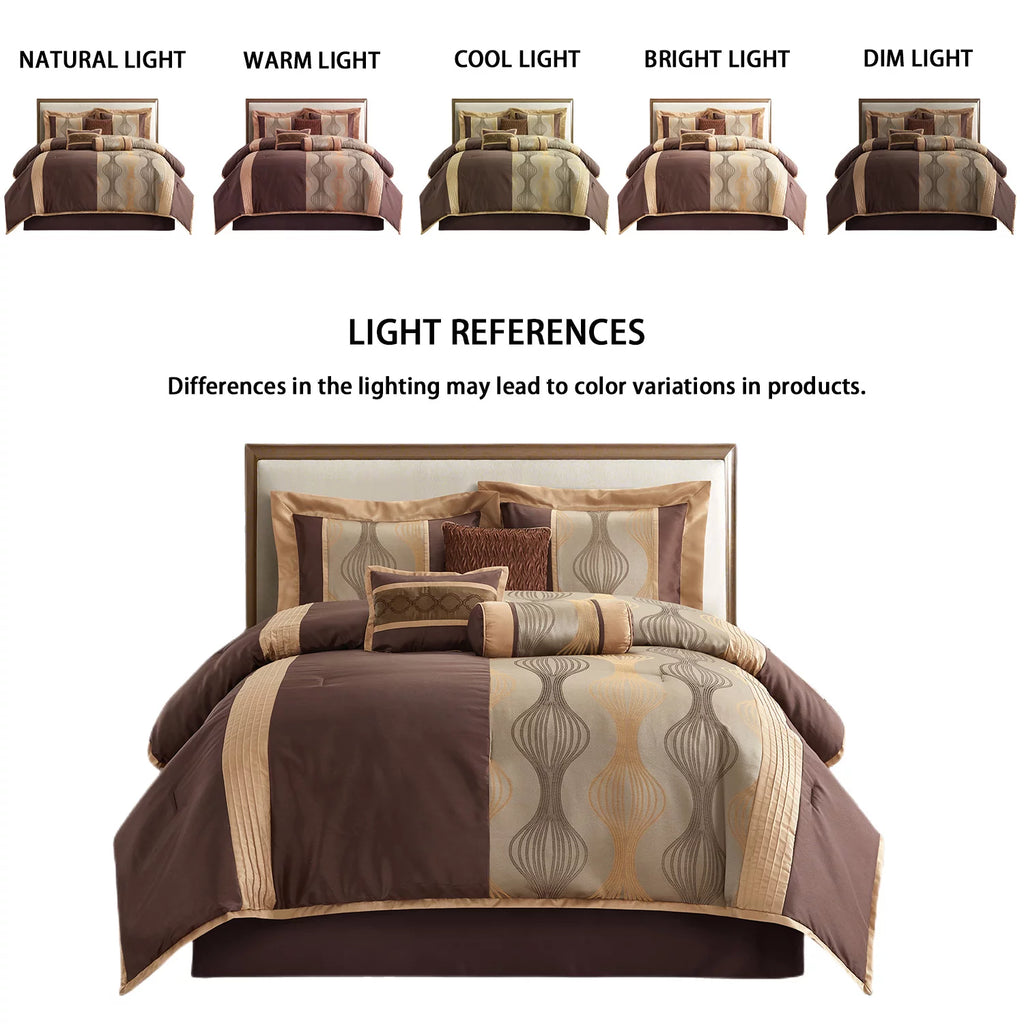 Brown 7 Piece King Comforter Set E25315