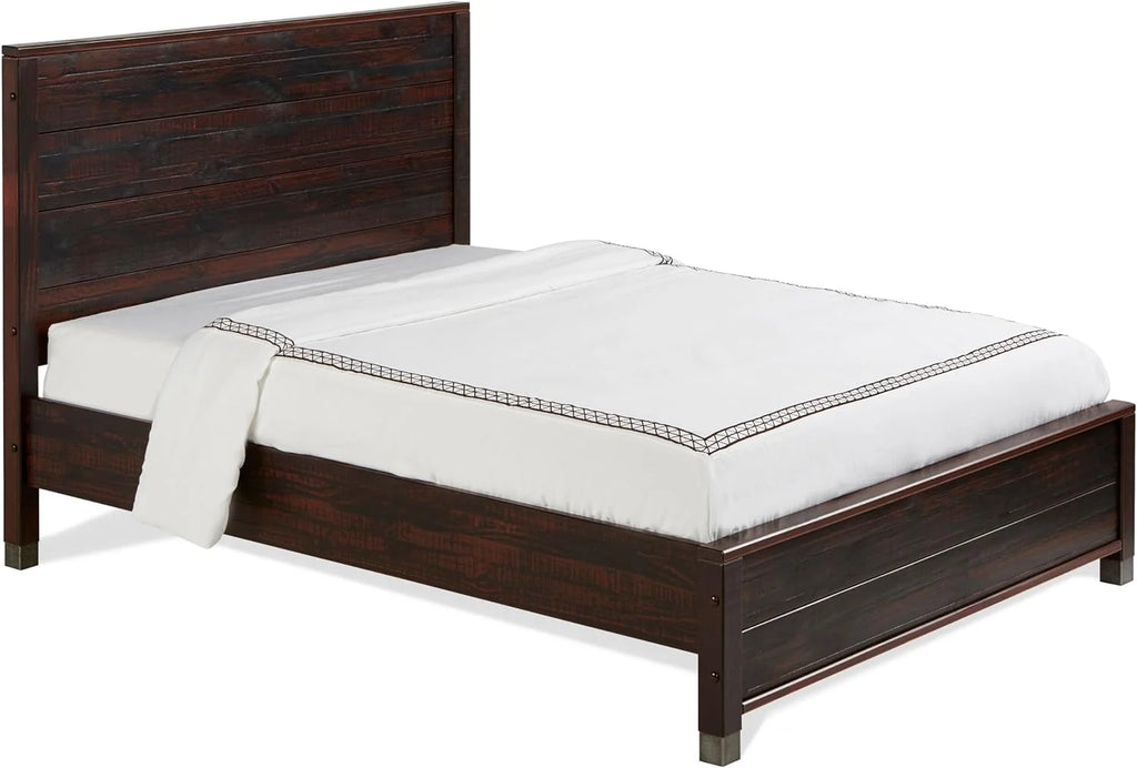 Solid Wood King Platform Bed in Walnut J84162