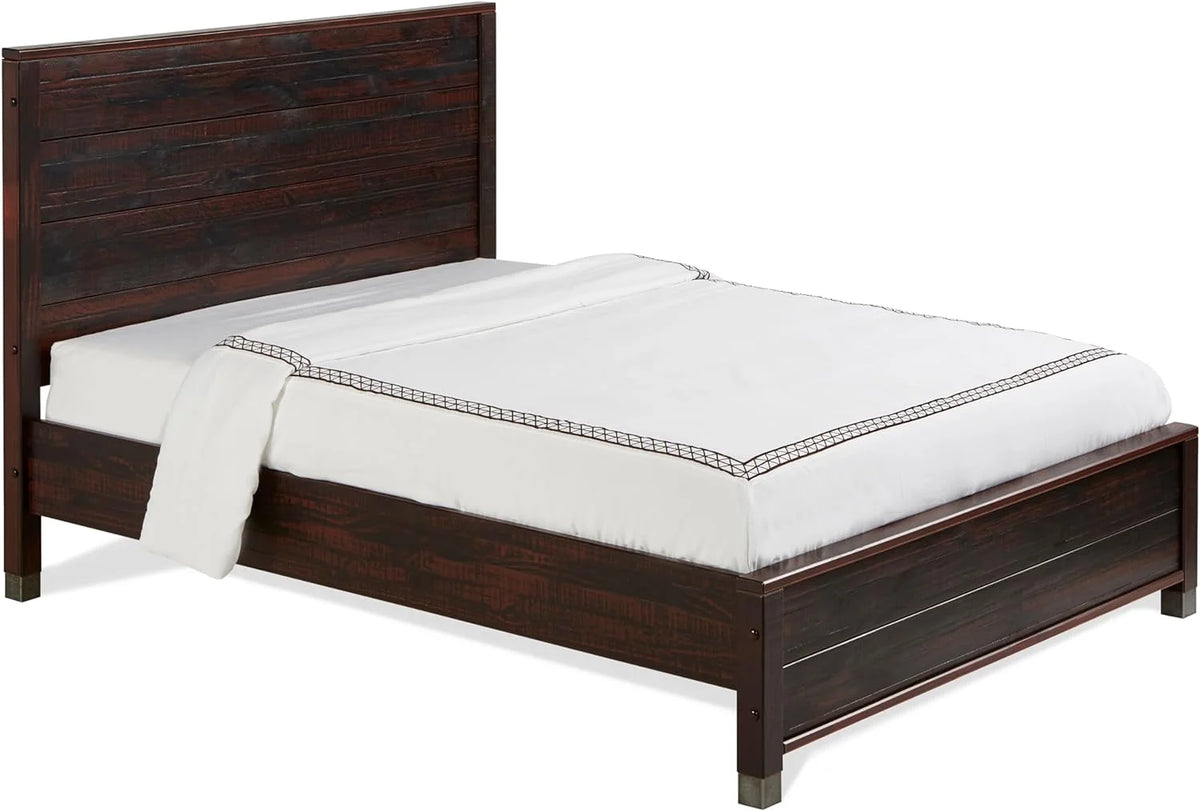 Solid Wood King Platform Bed in Walnut J84162