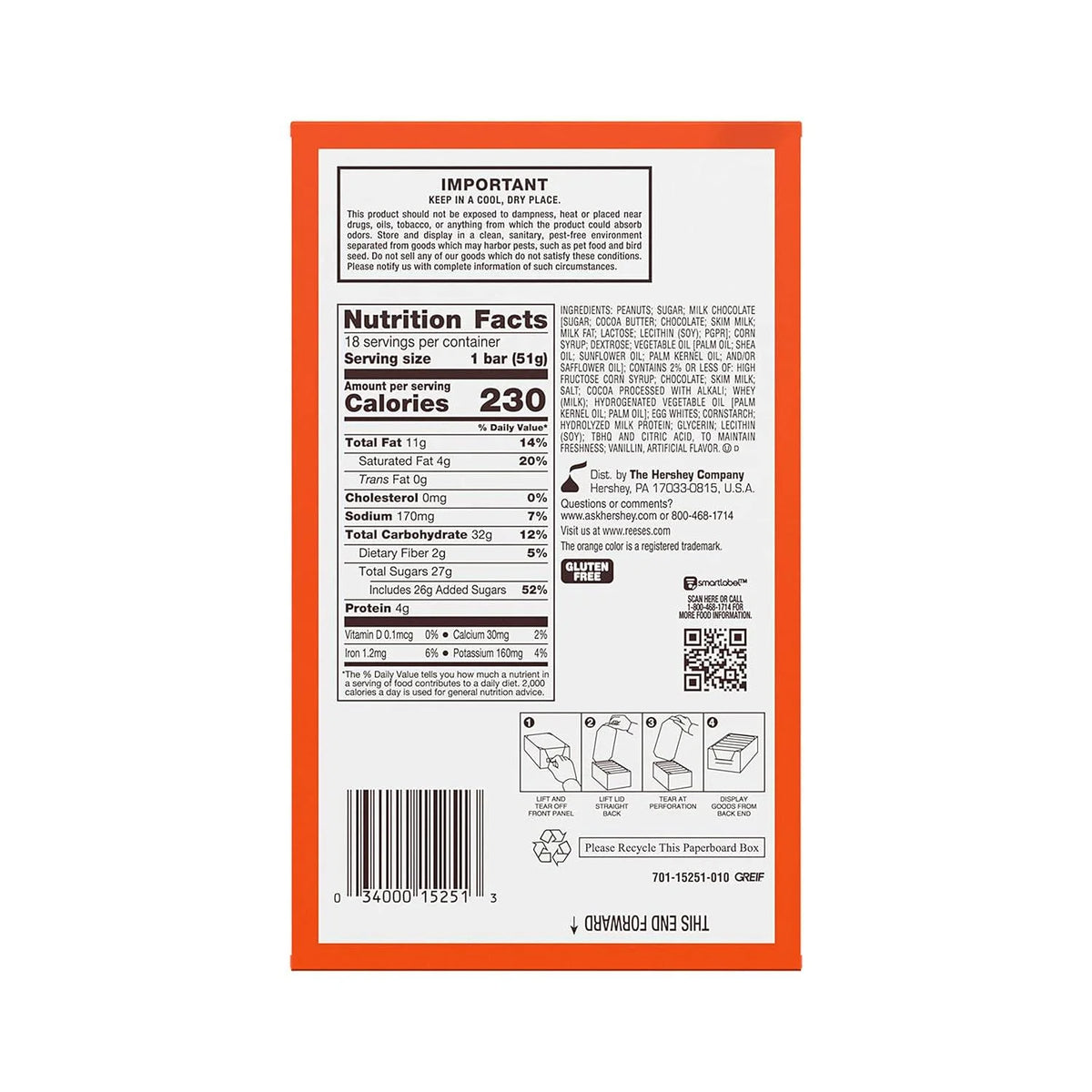 8 Pack 1.8 oz Peanut Butter Nougat Candy Bars P33357