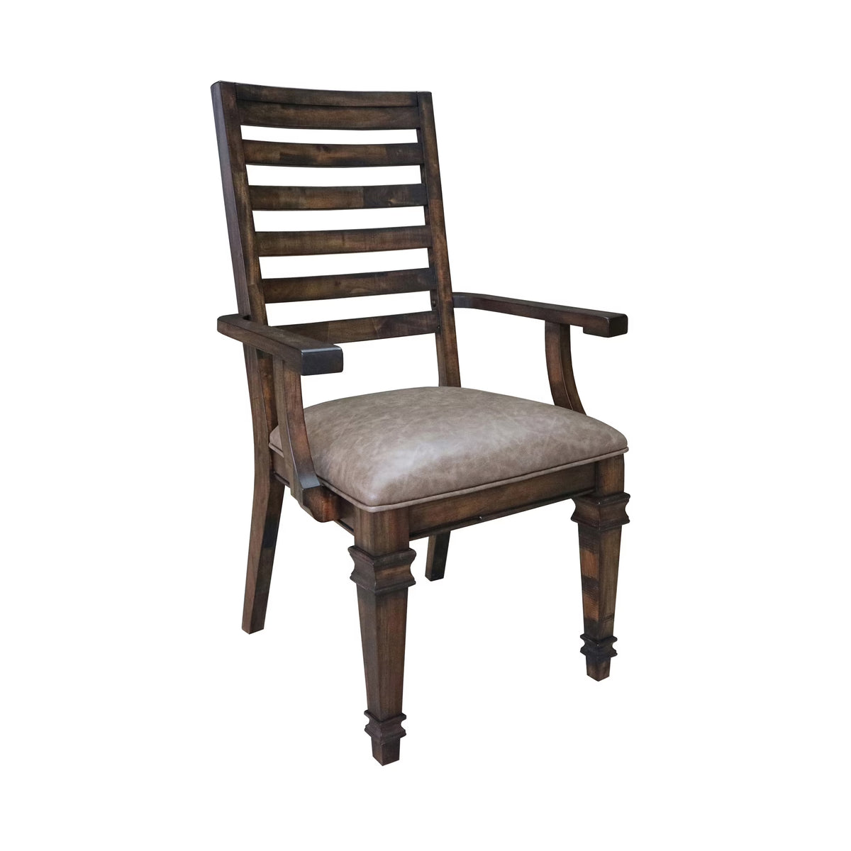 Ladder Back Arm Chairs Brown (Set of 2) O279195