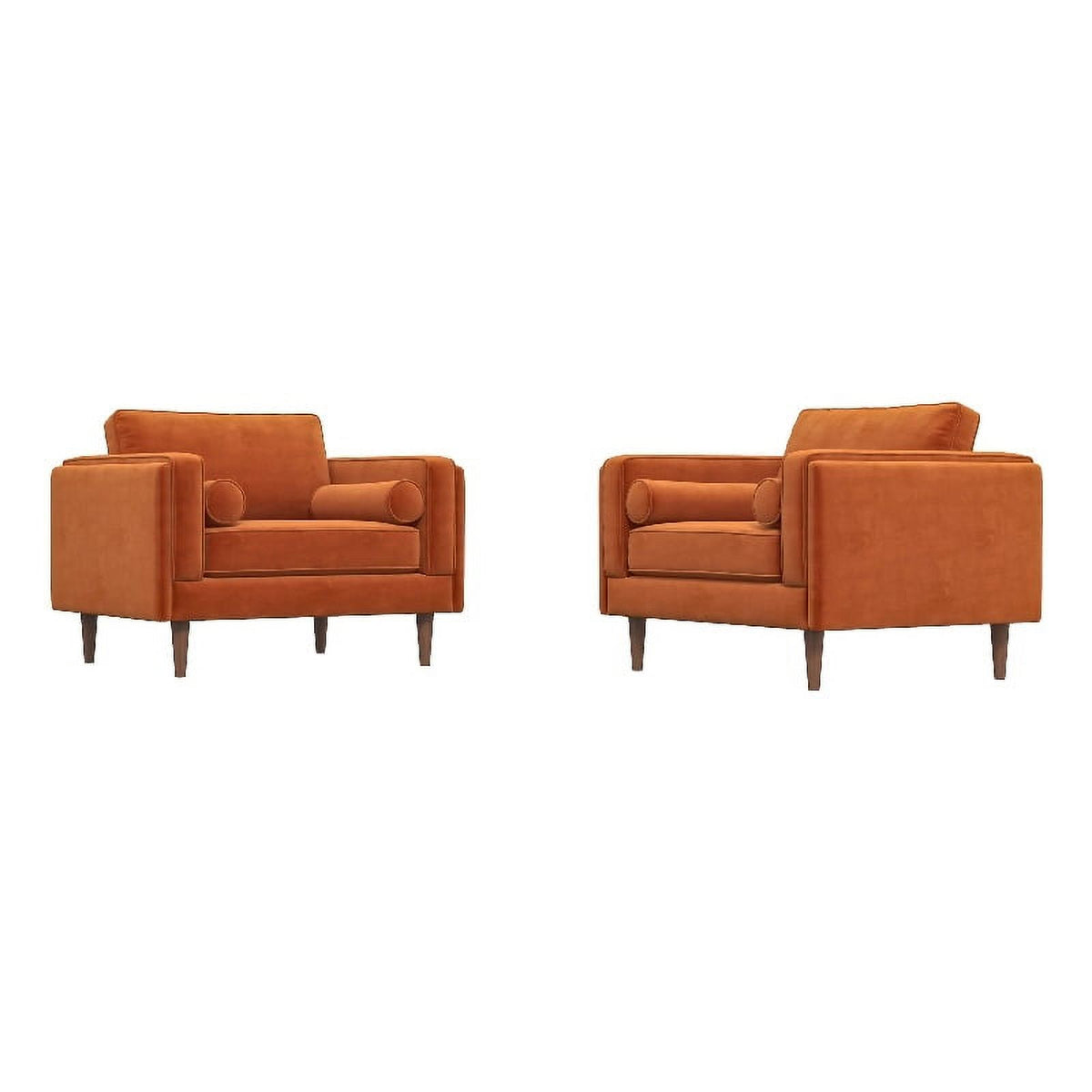 Orange Velvet Lounge Chair Set of 2 S421746