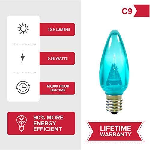 Teal C9 LED Christmas Light Bulbs U444737