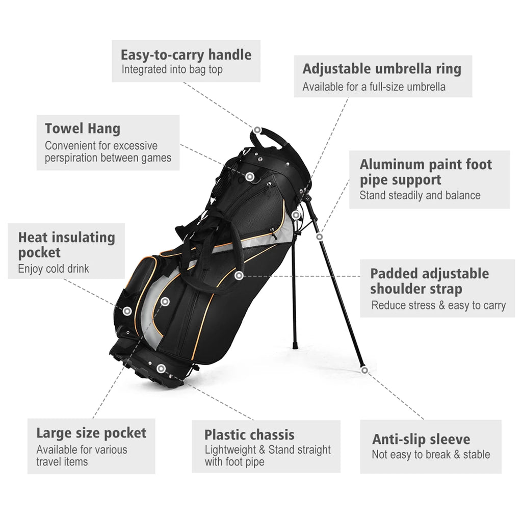Golf Stand Bag with 8-way Divider E396