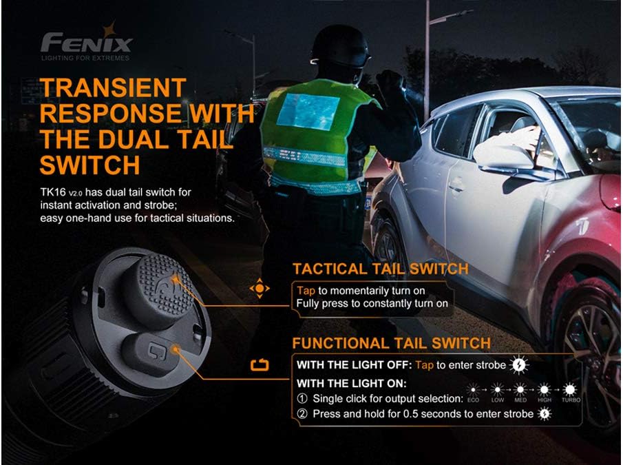 Tactical Flashlight with 2X 5000mAh USB-C Rechargeable Battery R95938