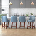 Blue 26" H Swivel Upholstered Bar Stools Set of 4 C169