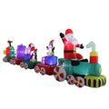 Santa Claus Christmas Train with Penguins Presents Snowman Blown Yard Inflatable I75896