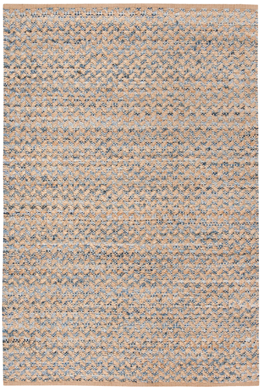 8' x 10' Blue Natural Jute Geometric Area Rug H917