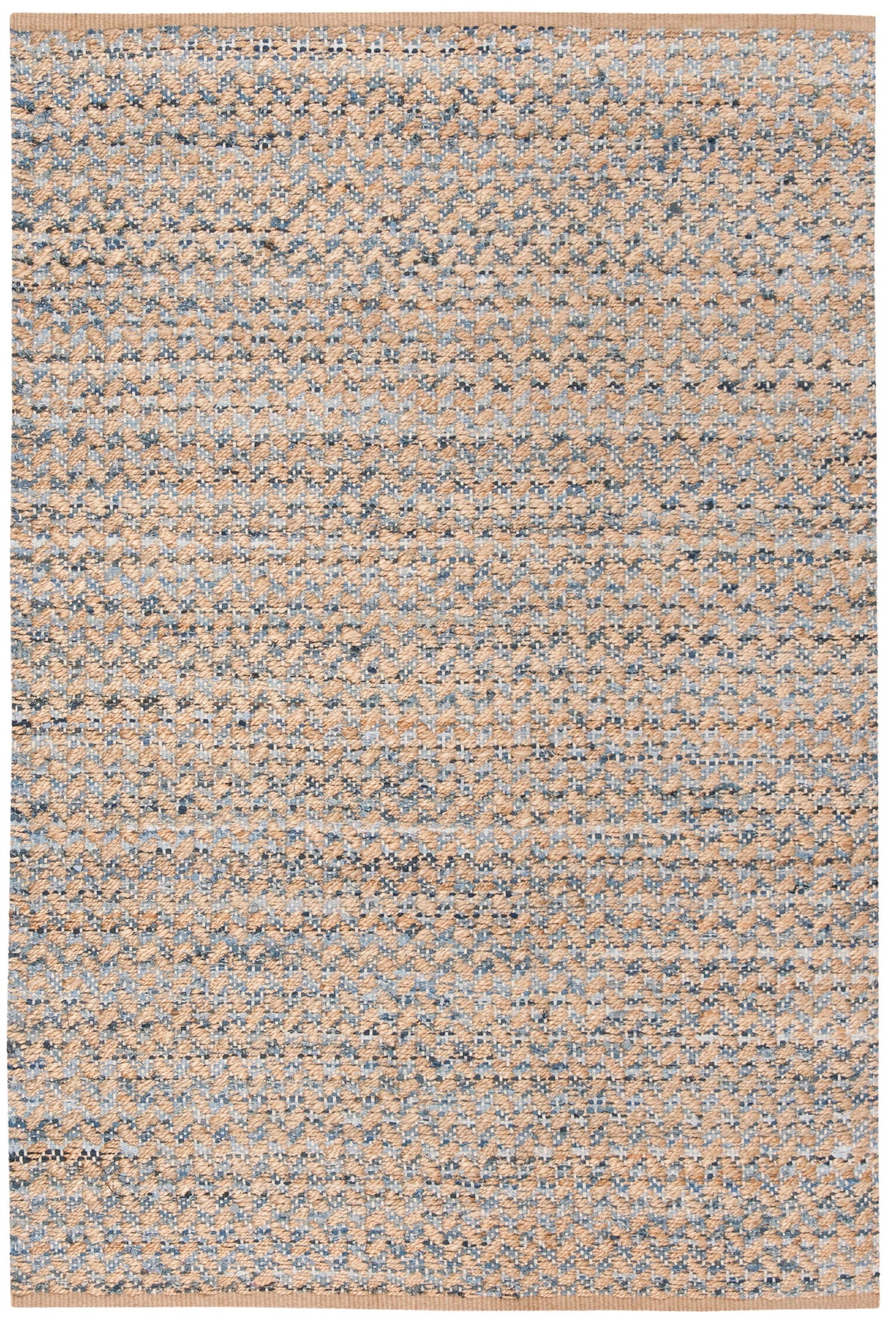 8' x 10' Blue Natural Jute Geometric Area Rug H917