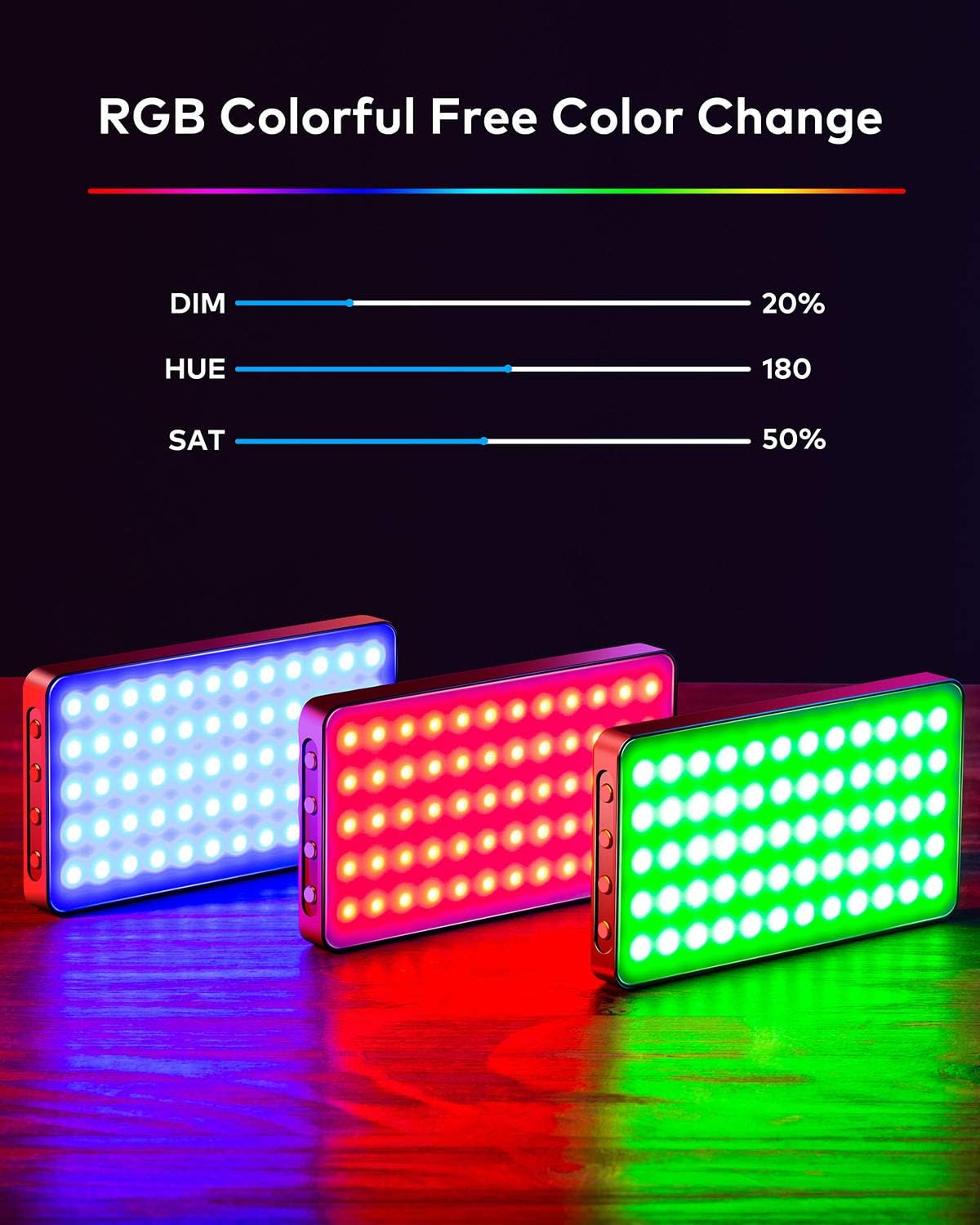 RGB Video Light with 4000mAh Rechargeable Battery K882918