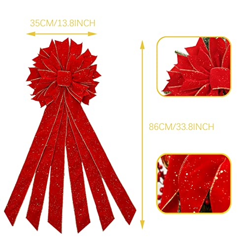 Christmas Tree Topper Bow with Snowflake Pattern X63861