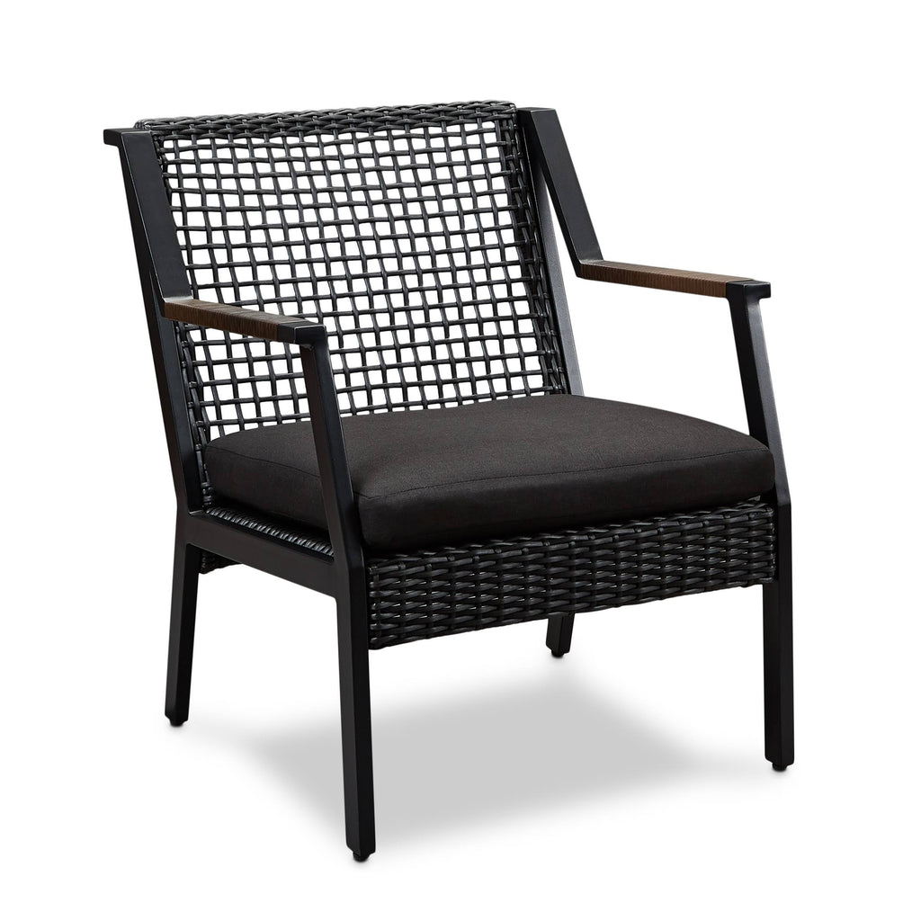 Black Aluminum Patio Dining Arm Chair, 2 Count F2043
